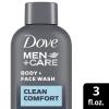 imageDove MenCare Body and Face Wash for Healthier and Stronger Skin Clean Comfort Effectively Washes Away Bacteria While Nourishing Your Skin 3 oz 24 count