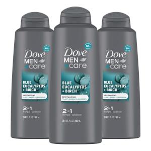 imageDOVE MEN  CARE 2 in 1 Shampoo ampamp Conditioner Eucalyptus ampamp Birch 4 Count For HealthyLooking Hair Naturally Derived Plant Based Cleansers 12 oz204 Fl Oz Pack of 3