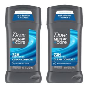 imageDOVE MEN  CARE Antiperspirant Deodorant Stick Clean Comfort Twin Pack 72Hour Sweat ampamp Odor Protection Antiperspirant for Men With 14 Moisturizing Cream 27 oz