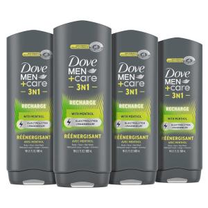 imageDOVE MEN  CARE Body 4 Count Wash Lime  Avocado Oil to Rebuild Skin in the Shower with PlantBased Cleansers and Moisturizers 18 ozRecharge