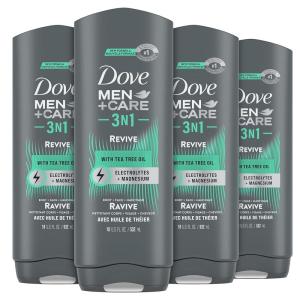 imageDOVE MEN  CARE Body 4 Count Wash Lime  Avocado Oil to Rebuild Skin in the Shower with PlantBased Cleansers and Moisturizers 18 ozRevive