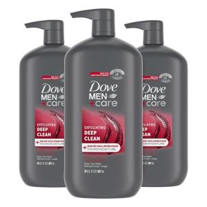 imageDOVE MEN  CARE Body and Face Wash with Wild Mint Oil Invigorating Revive 3N1 with 24Hour Nourishing Micromoisture Technology 30 oz 3 CountExfoliating Deep Clean