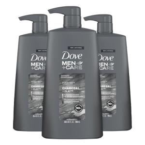imageDOVE MEN  CARE Charcoal Pump Purifying Shampoo Charcoal  Clay for Stronger More Resilient Hair with PlantBased Cleansers 31 ozFragranced