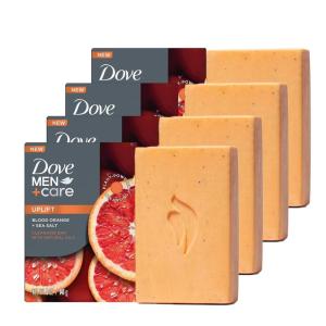 imageDOVE MEN  CARE Cleansing Bar Soap Sandalwood  Cardamom Oil 4 Bars to Rebuild Skin in the ShowerBlood Orange  Sea Salt