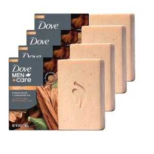 imageDOVE MEN  CARE Cleansing Bar Soap Sandalwood  Cardamom Oil 4 Bars to Rebuild Skin in the ShowerSandalwood  Cardamom
