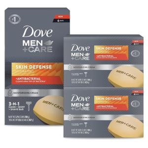 imageDOVE MEN  CARE Soap Bar For Smooth and Hydrated Skin Care Skin Defense Effectively Washes Away Bacteria While Nourishing Your Skin 375 Ounce Pack of 14Skin Defense
