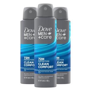 imageDove MenCare Antiperspirant Deodorant Clean Comfort Pack of 12 Dry Spray For Men 72hour Sweat and Odor Protection with Triple Defense Technology 38 ozClean Comfort