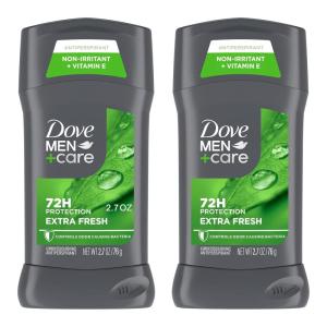imageDove MenCare Antiperspirant Deodorant Stick for Men 4 Count Extra Fresh with 72hour Sweat ampamp Odor Protection with 14 Moisturizing Cream ampamp Longlasting Citrus scent 27 oz27 Ounce Pack of 2