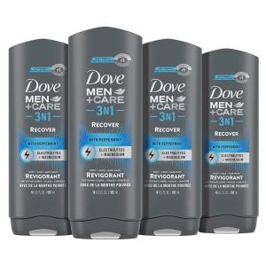 imageDove MenCare Body Wash Extra Fresh 4 Count for Mens Skin Care Body Wash Effectively Washes Away Bacteria While Nourishing Your Skin 18 ozPeppermint