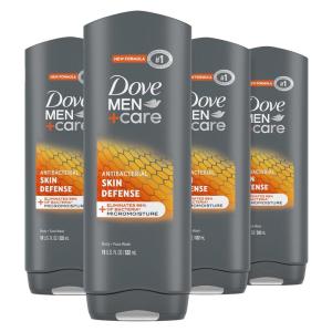 imageDove MenCare Body Wash Skin Defense 4 Count For Smooth and Hydrated Skin Care Effectively Washes Away Bacteria While Nourishing 18 oz