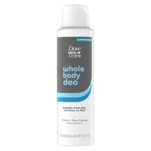 imageDove MenCare Whole Body Deodorant Marine  Blue Cypress For 72H Odor Protection from pits privates to feet 4 oz