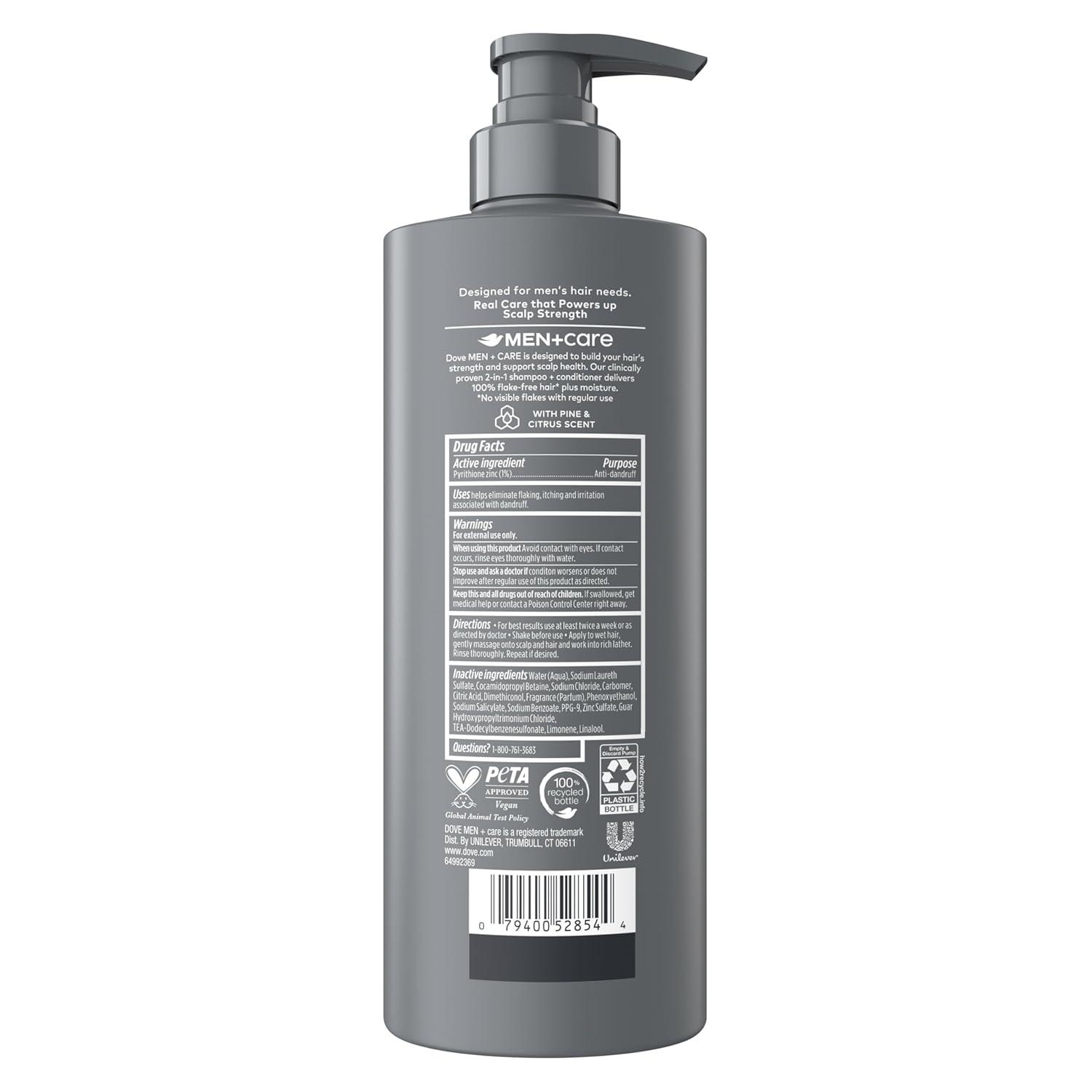 imageDOVE MENCARE 2in1 Shampoo  Conditioner AntiDandruff 1 ct to Improve Scalp Health with Pyrithione Zinc 18 oz