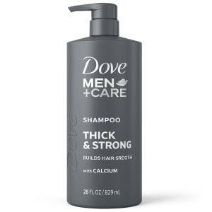imageDOVE MEN  CARE Shampoo 1 count Thick ampamp Strong Builds Hair Strength with Calcium 28 Fl oz