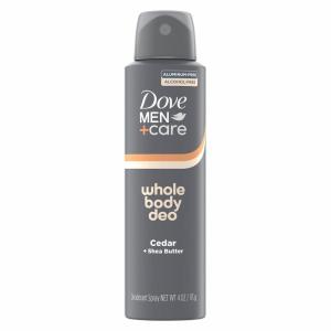 imageDOVE MEN  CARE Whole Body Deo Aluminum Free Deodorant Spray Cedar  Shea Butter Suitable from Pits Privates to Feet with Vitamin E 4 oz