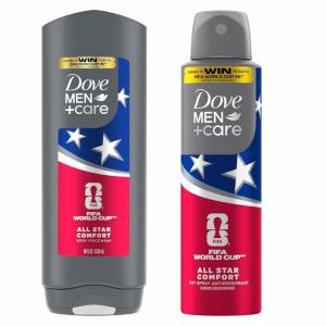 imageDOVE MEN  CARE Limited Edition FIFA Body Wash amp Deodorant Regimen Pack 2 Count All Star Comfort for Men for Hydrated Soft Skin amp Odor Protection