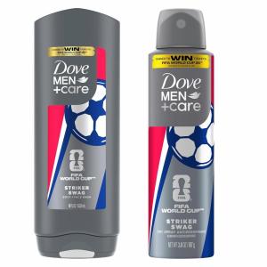 imageDOVE MEN  CARE Limited Edition FIFA Body Wash amp Deodorant Regimen Pack 2 Count Striker Swag for Men for Hydrated Soft Skin amp Odor Control