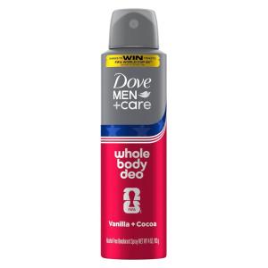 imageDOVE MEN  CARE Whole Body Deo Aluminum Free Deodorant Spray Vanilla  Cocoa Suitable from Pits Privates to Feet with Vitamin E 4 oz